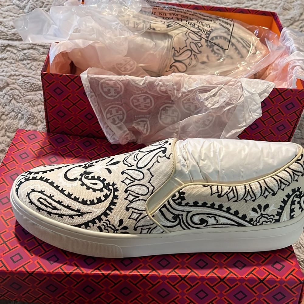 Tory Burch slip on canvas sneakers